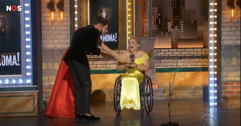 Broadway prijs voor actrice in een rolstoel afbeelding nieuwsbericht