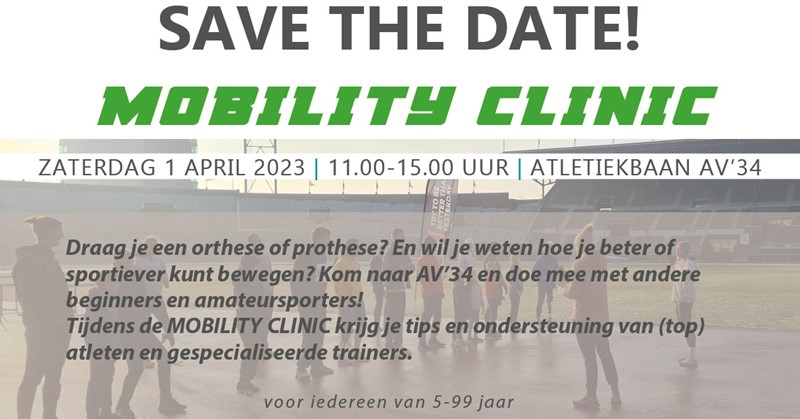 Save the date! Mobility clinic bij AV'34 in Apeldoorn! afbeelding nieuwsbericht