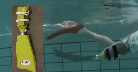 Met deze zwemprothese (inclusief flipper) krijg je sterkere spieren afbeelding nieuwsbericht