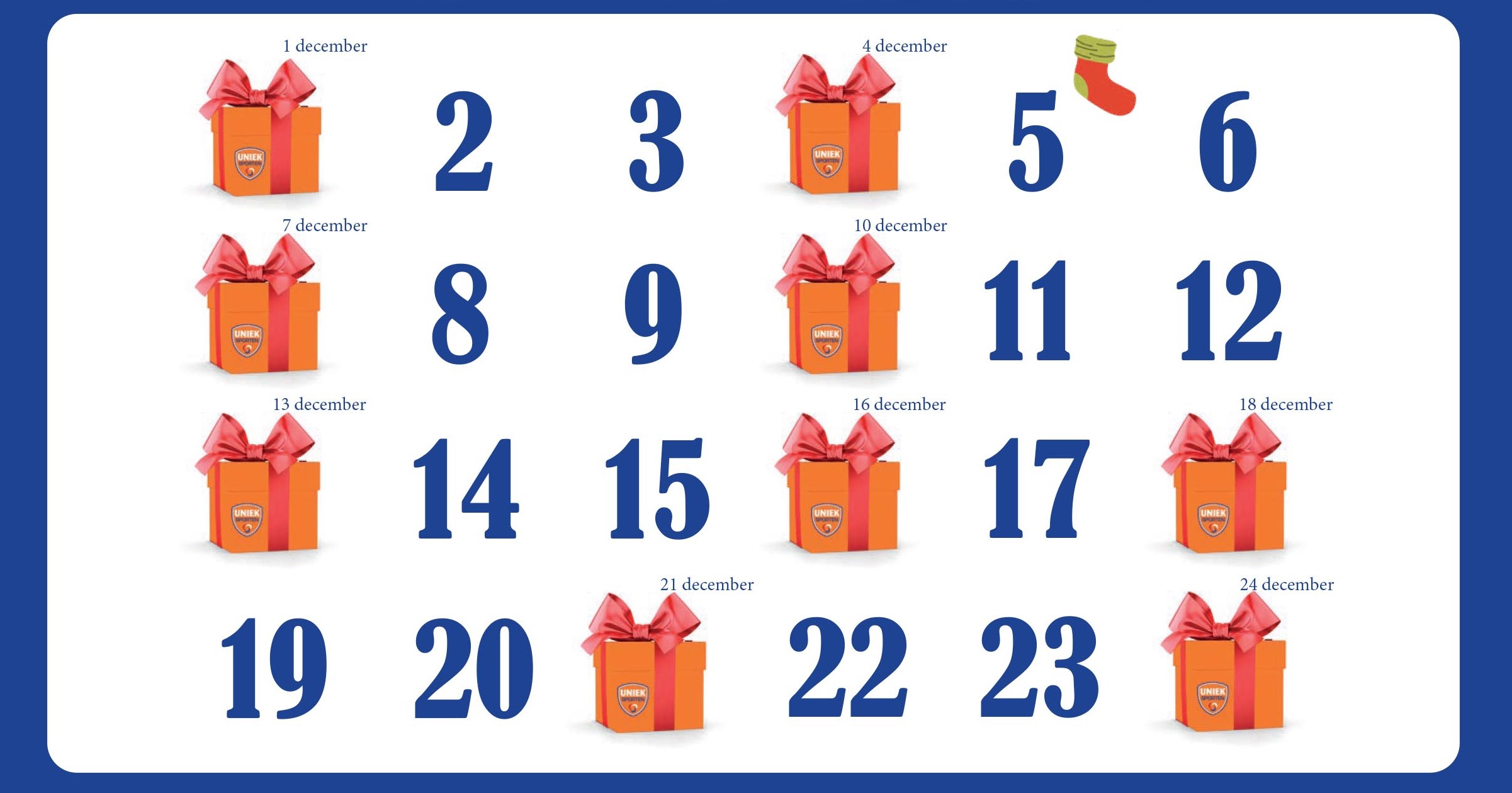 Adventkalender Uniek Sporten Gelderland van start afbeelding nieuwsbericht Adventkalender Uniek Sporten Gelderland van start afbeelding nieuwsbericht