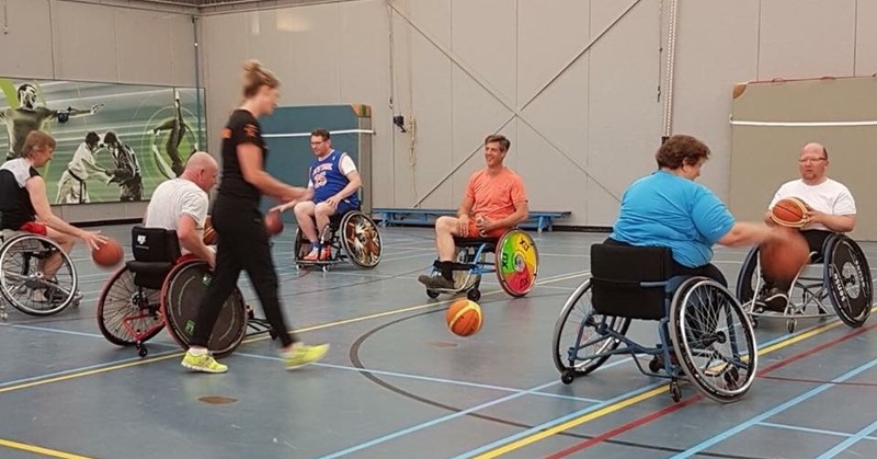 10 juni rolstoelbasketbal op de Goudse Markt in Gouda afbeelding nieuwsbericht