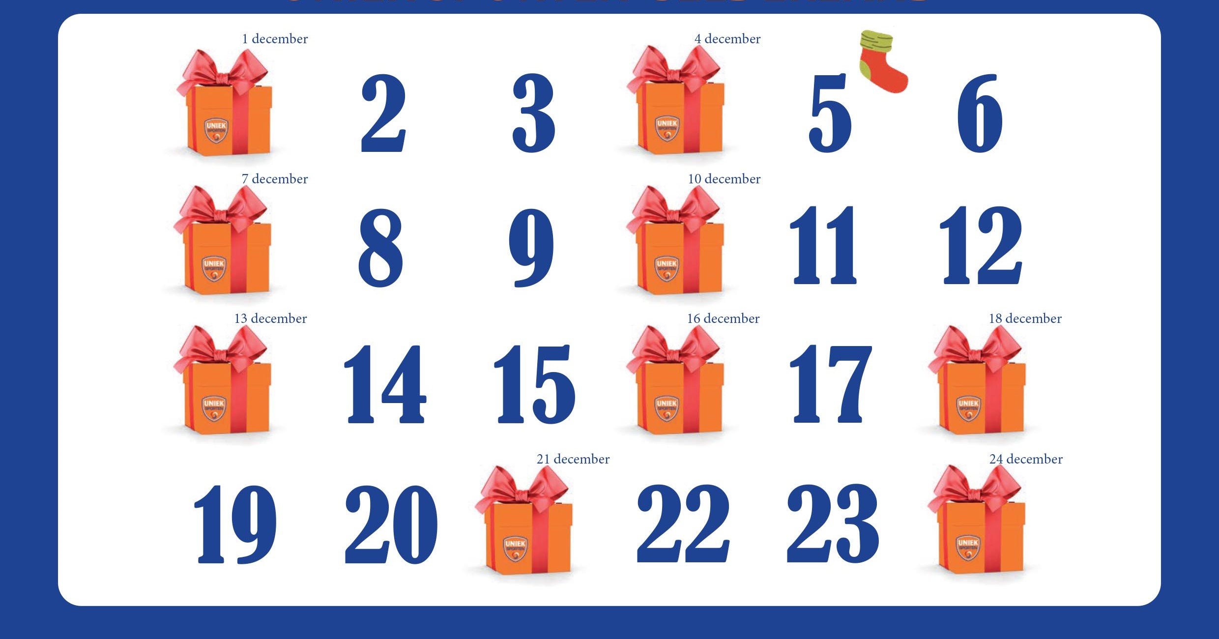 Adventkalender Uniek Sporten Gelderland morgen van start afbeelding nieuwsbericht Adventkalender Uniek Sporten Gelderland morgen van start afbeelding nieuwsbericht