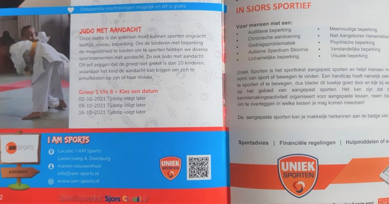 Aangepast sportaanbod ook zichtbaar in Sjors Sportief boekjes afbeelding nieuwsbericht