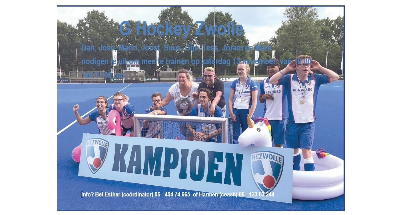 Open training G-hockey HC Zwolle afbeelding nieuwsbericht Open training G-hockey HC Zwolle afbeelding nieuwsbericht
