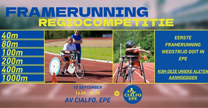 Frame Running regiocompetitie wedstrijd eerste keer gehost door Epe. afbeelding nieuwsbericht
