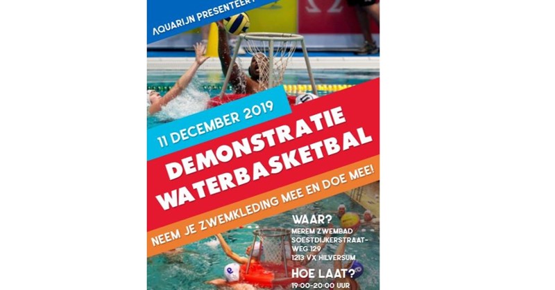 Demonstratie waterbasketbal (proefles in Hilversum op 11 december)  afbeelding nieuwsbericht