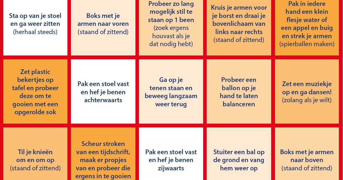 Beweeg elke dag een beetje extra met de Beweegbingo! afbeelding nieuwsbericht Beweeg elke dag een beetje extra met de Beweegbingo! afbeelding nieuwsbericht