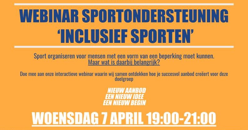 Webinar Sportondersteuning Inclusief sporten afbeelding nieuwsbericht Webinar Sportondersteuning Inclusief sporten afbeelding nieuwsbericht