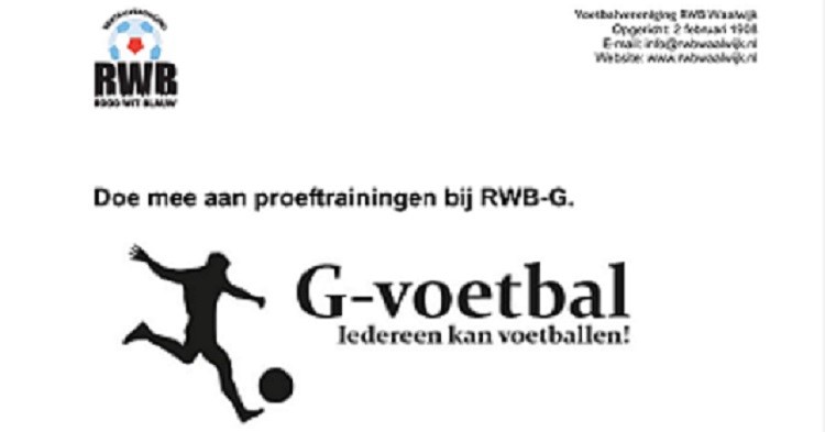 Mannelijke en vrouwelijke voetballers van 16 jaar en ouder gezocht die in een G-team willen voetballen. afbeelding nieuwsbericht Mannelijke en vrouwelijke voetballers van 16 jaar en ouder gezocht die in een G-team willen voetballen. afbeelding nieuwsbericht