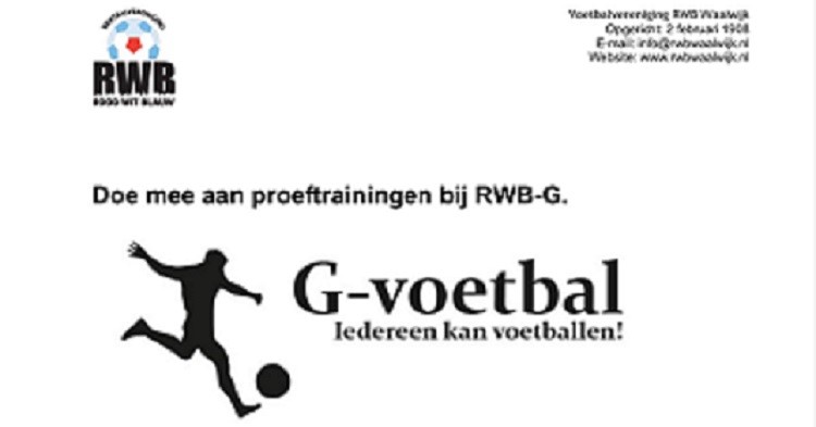 Mannelijke en vrouwelijke voetballers van 16 jaar en ouder gezocht die in een G-team willen voetballen. afbeelding nieuwsbericht