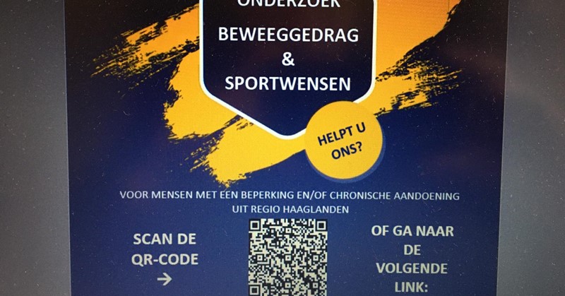 Sporten en bewegen voor mensen met een beperking en/of chronische aandoeningen in regio Haaglanden. afbeelding nieuwsbericht