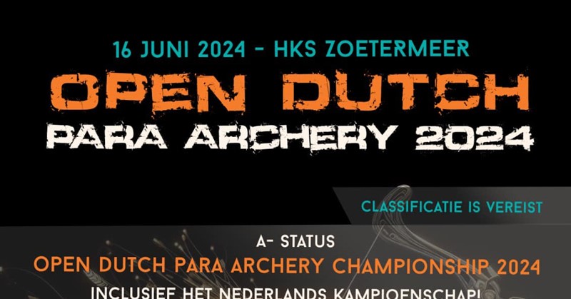 Open Dutch Para Archery Championships 2024 afbeelding nieuwsbericht